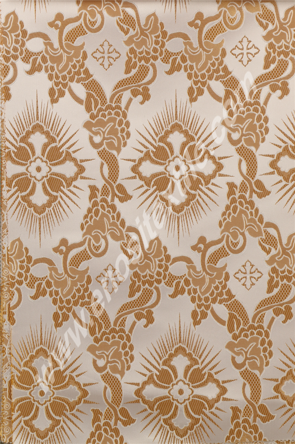 KL-003 White-Gold Brocade Fabrics